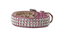 Load image into Gallery viewer, Sonny Triple Row Christmas Crystal Bling Leather Dog Collar