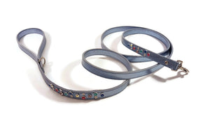 Stacy Rainbow Multi Cluster Jeweled  Leather Dog Leash Product vendor