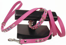 Load image into Gallery viewer, Stacy Rainbow Multi Cluster Swarovski Jeweled  Leather Leash - Around The Collar NY