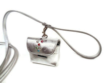 Load image into Gallery viewer, Stacy silver leather poop bag holder for dog. 