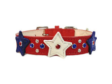 Load image into Gallery viewer, Breck Leather Star Dog Collar with Swarovski Crystals Between Stars WIP - Around The Collar NY