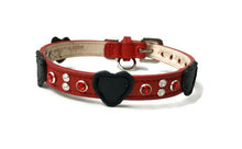 Load image into Gallery viewer, Leather Hearts with Crystal Cluster - Around The Collar NY
