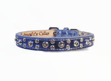 Load image into Gallery viewer, Stella Leather Jeweled Dog Collar with All Clear Swarovski Crystal Cluster WIP - Around The Collar NY