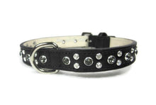 Load image into Gallery viewer, Stella Jewel 2 Tone Cluster Leather Dog Collar