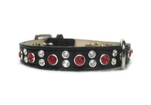 Load image into Gallery viewer, Stella Jewel 2 Tone Cluster Leather Dog Collar - Around The Collar NY