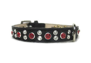 Stella Jewel 2 Tone Cluster Leather Dog Collar - Around The Collar NY