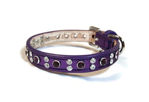 Stella Jewel 2 Tone Cluster Leather Dog Collar - Around The Collar NY