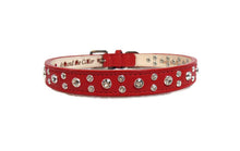 Load image into Gallery viewer, Stella Leather Cluster Dog Collar with all Clear Crystals