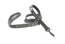 Cargar imagen en el visor de la galería, Pewter Metallic Stella Austrian clear crystal dog leash
