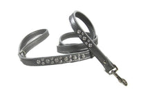Load image into Gallery viewer, Pewter Metallic Stella Austrian clear crystal dog leash