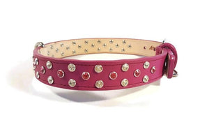 Stella Jewel 2 Tone Cluster Leather Dog Collar - Around The Collar NY