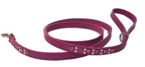 Stella Leather Leash 2 Tone Swarovski Crystals - Around The Collar NY