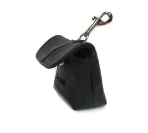 Stripe on Flap of Leather Poop Bag Holder - Around The Collar NY
