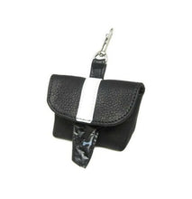 Load image into Gallery viewer, Stripe on Flap of Leather Poop Bag Holder - Around The Collar NY