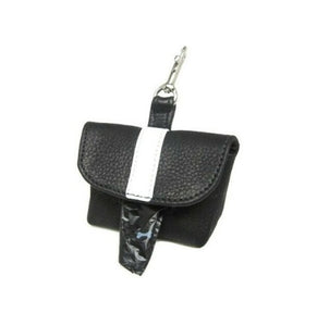 Stripe on Flap of Leather Poop Bag Holder - Around The Collar NY