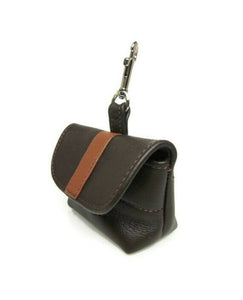 Stripe on Flap of Leather Poop Bag Holder - Around The Collar NY