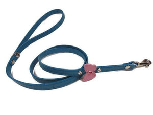 Butterfly leather dog leash with crystals by Around the Collar