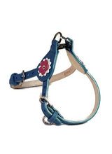 Load image into Gallery viewer, Penelope Flower Leather  Dog Step-In Harness with Swarovski Crystal on Flower - Around The Collar NY