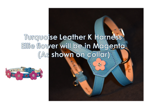 Ellie Flower Leather K Dog Harness