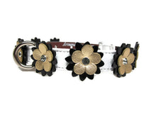 Load image into Gallery viewer, Penelope Flower Christmas Leather Dog Collar with Crystals on Flower Product vendor