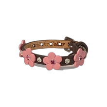 Load image into Gallery viewer, Ellie Flower Leather Dog Collar with Crystals on Flower &amp; Strap