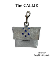 Load image into Gallery viewer, Callie Crystal Cluster Leather Poop Bag Holder Product vendor