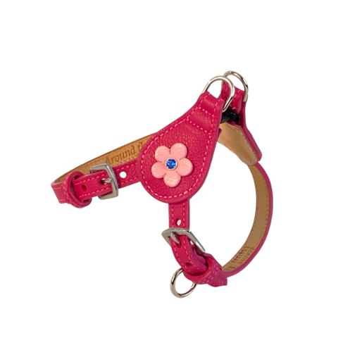 Ellie flower leather dog step in harness
