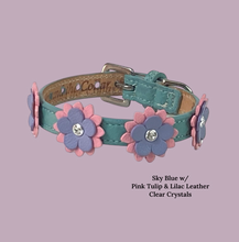 Load image into Gallery viewer, Penelope Sky Blue Pink Tulip Lilac Dog Collar