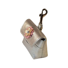 Load image into Gallery viewer, Penelope Flower Leather Poop Bag Holder with Crystal on the Flower