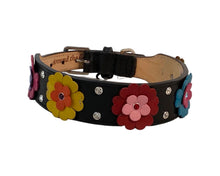 Load image into Gallery viewer, Emma Multi Flower Dog Collar w/ Double Row Crystals Between &amp; on Flower
