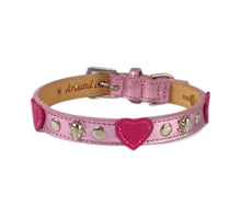 Load image into Gallery viewer, IZZY Heart Dog Collar w-Studs &amp; Skull Heads
