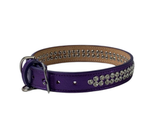 Load image into Gallery viewer, Kathy Double Row Dog Collar with Crystals Close Together with taper at ends