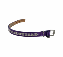 Load image into Gallery viewer, Kathy Double Row Dog Collar with Crystals Close Together with taper at ends