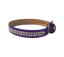 Load image into Gallery viewer, Kathy Double Row Dog Collar with Crystals Close Together with taper at ends